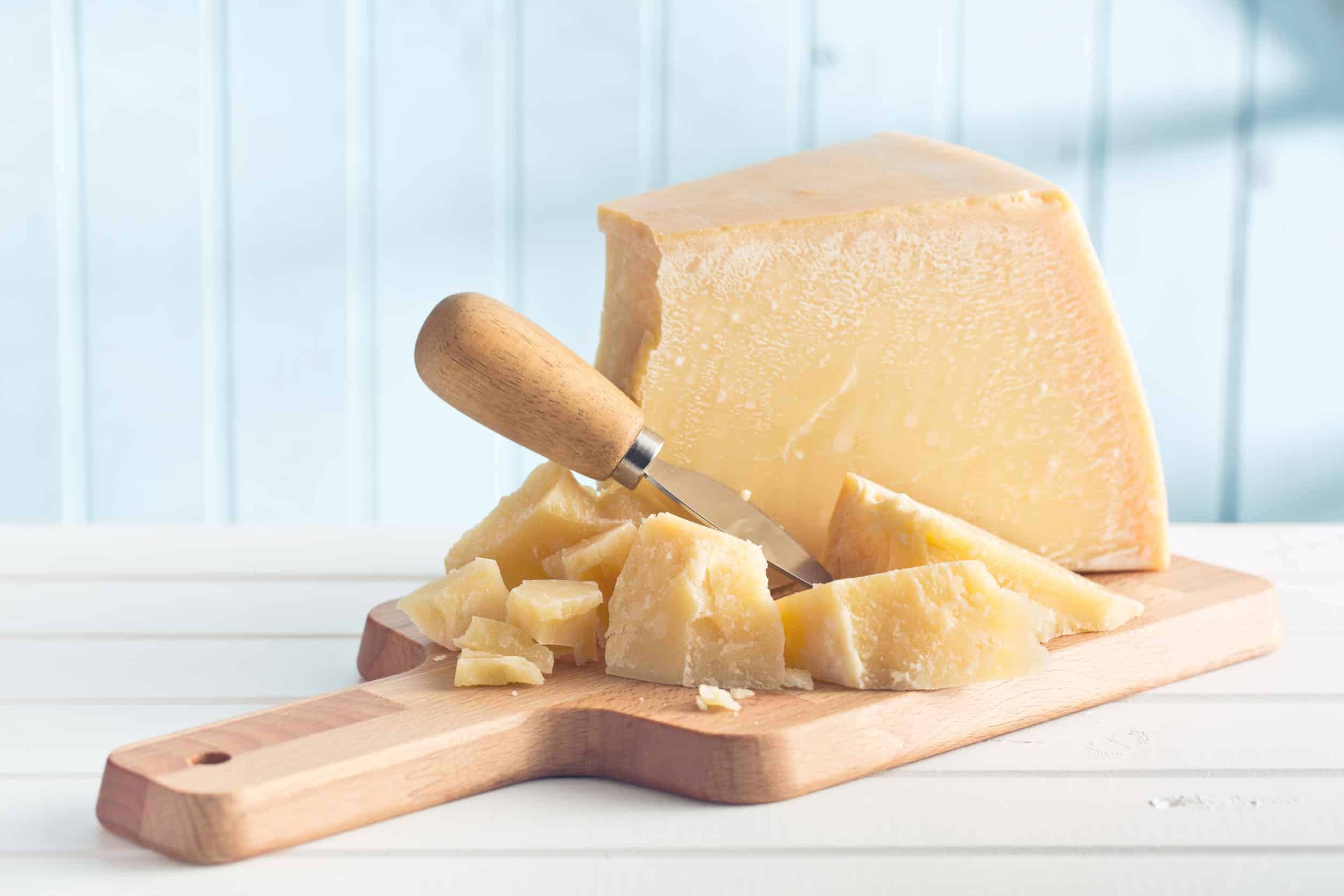 cheese on cutting board