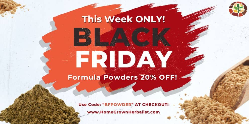 Black Friday Sale get 20% off Herbal Powders